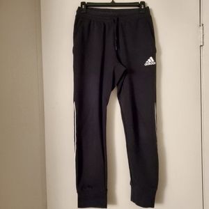 Adidas Joggers Track Pants with White Stripe - Black, Size Small